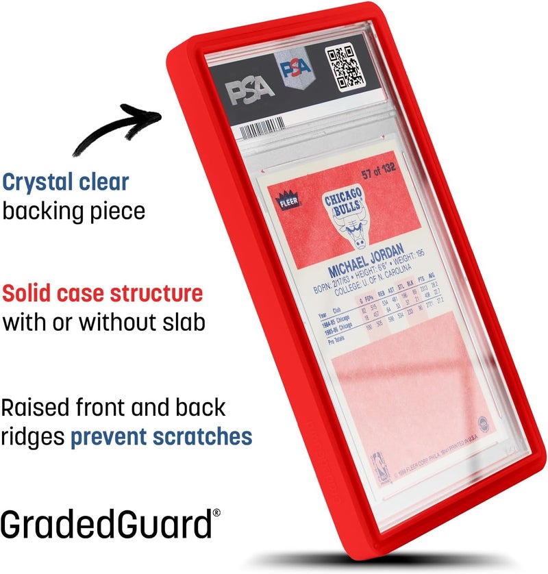 GradedGuard Graded Card Guard Case for Standard PSA Slab Case | Multiple Colors | Soft Touch Matte Finish | Stackable | Made to Fit PSA | Solid TPU and PC Design. (Red) - Image 4